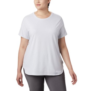 Columbia T-Shirt Dames, Firwood Camp II Short Sleeve Plus Size Wit Strepen, 01IVMWSEA